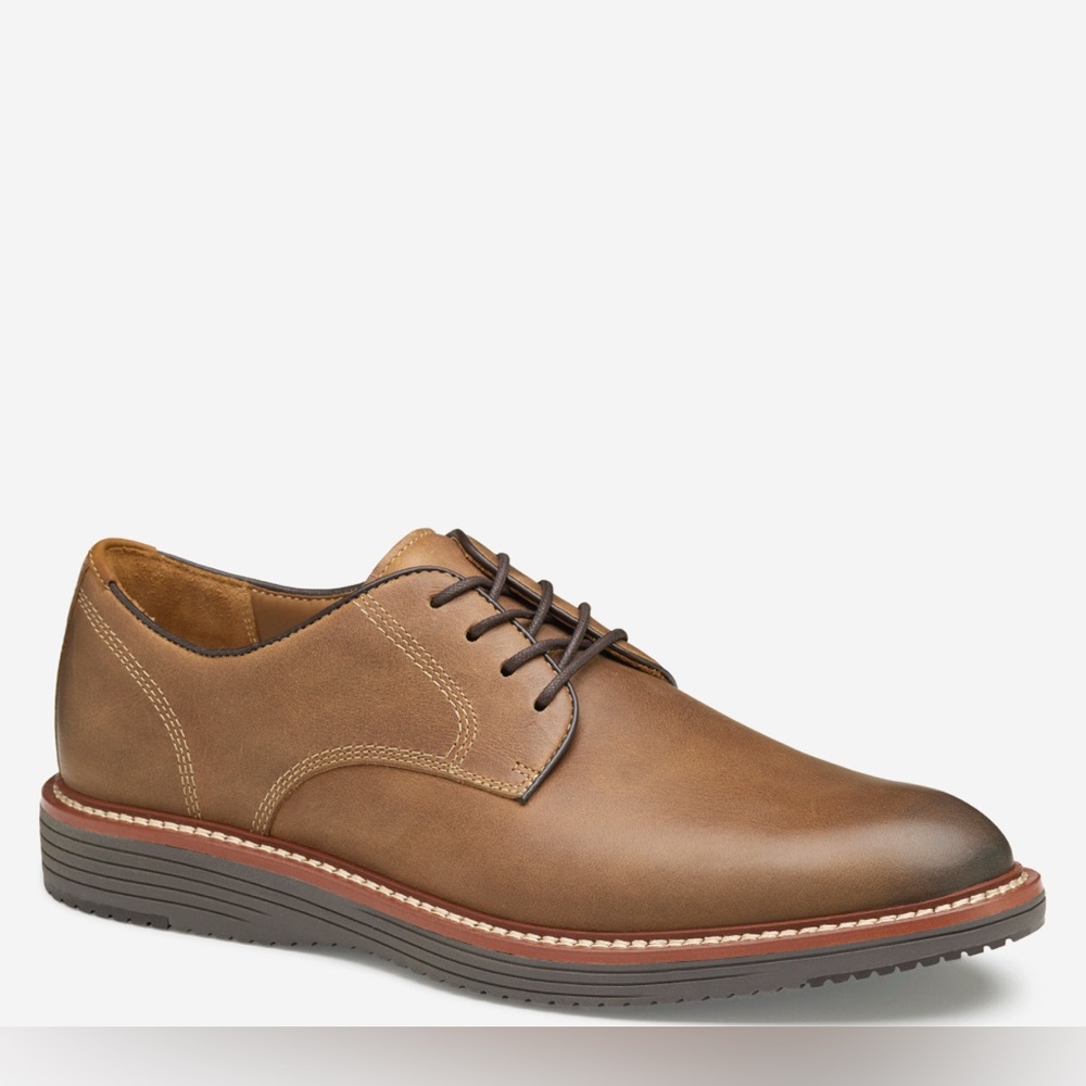 Johnston & Murphy Upton Plain Toe Oxford shoes: Tan Oiled Full Grain